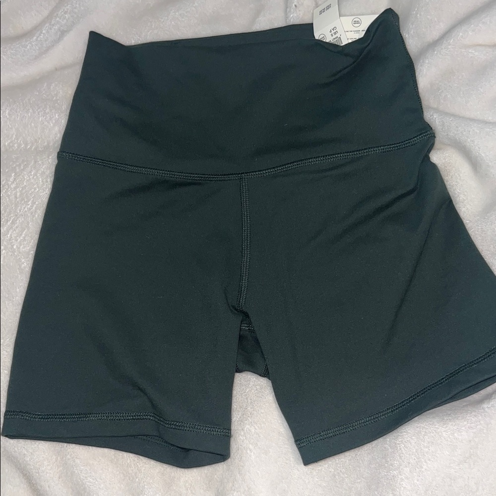 Women's dark green  High-Waisted Shorts